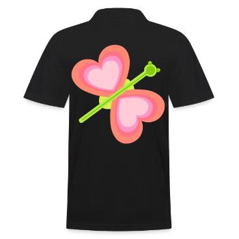 Herz Schmetterling Frühling Kind Baby Insekte 80er - Männer Poloshirt - Schwarz - Hinten - Kai (181cm)