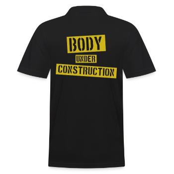 Body under Construction - Men's Polo Shirt - black - Back - Kai (181cm)