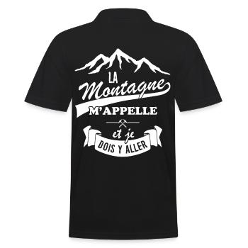 Tshirt Randonnée - La Montagne m'appelle - Polo Homme - noir - Dos - Kai (181cm)