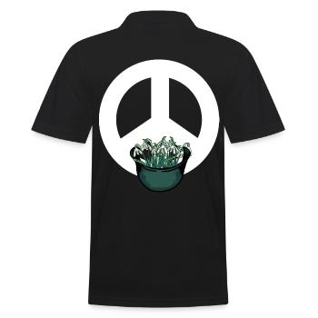 Soldat Soldaten Army Peace Symbol Schneeglöckchen - Männer Poloshirt - Schwarz - Hinten - Kai (181cm)
