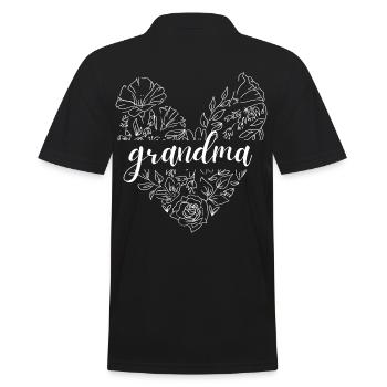 Grand-mère. Cadeau de grand-mère - Polo Homme - noir - Dos - Kai (181cm)