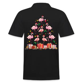 Flamingo Weihnachten. Weihnachtsgeschenk - Männer Poloshirt - Schwarz - Hinten - Kai (181cm)