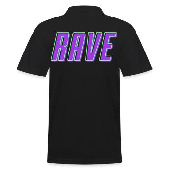 Rétro 80 ' s 90 ' s Rave lettrage - Polo Homme - noir - Dos - Kai (181cm)