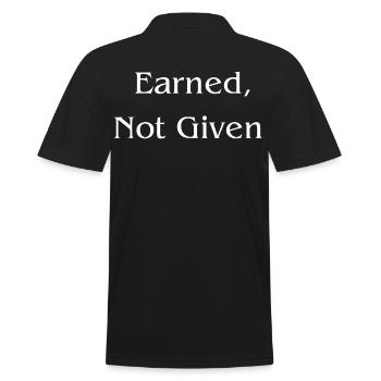 Earned, Not Given l LateNightGrind - Men's Polo Shirt - black - Back - Kai (181cm)