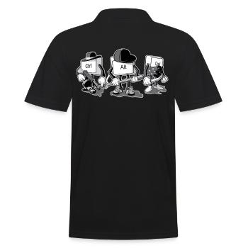 Computermafia - Männer Poloshirt - Schwarz - Hinten - Kai (181cm)