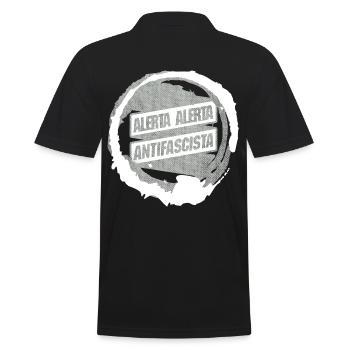 PROTESTATION ANTIFASCISTA ALERTA ALERTA - Polo Homme - noir - Dos - Kai (181cm)