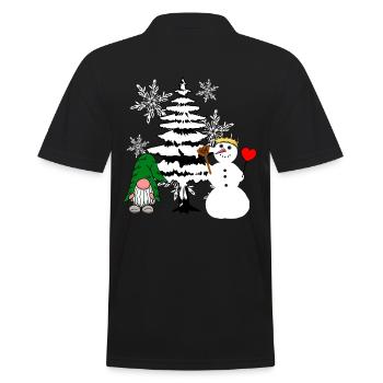 Forêt de Noël Nikolaus Schneemann Père Noël - Polo Homme - noir - Dos - Kai (181cm)
