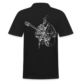 Guitariste de blues - Polo Homme - noir - Dos - Kai (181cm)