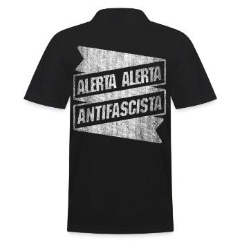 ALERTA ALERTA ANtiFAscIsTA ANTIFA - Polo Homme - noir - Dos - Kai (181cm)