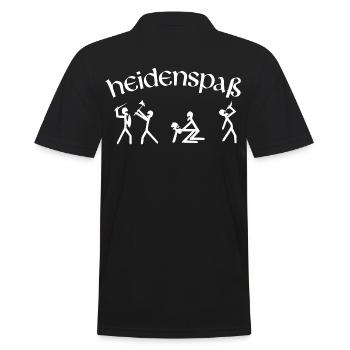 Heidenspaß Wikinger Heiden Pagan Spaß - Männer Poloshirt - Schwarz - Hinten - Kai (181cm)