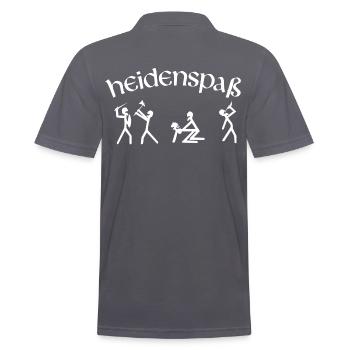 Heidenspaß Wikinger Heiden Pagan Spaß - Männer Poloshirt - Anthrazit - Hinten - Nico (186cm)