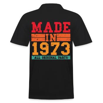 1973 Birthday Vintage Saying - Men's Polo Shirt - black - Back - Kai (181cm)