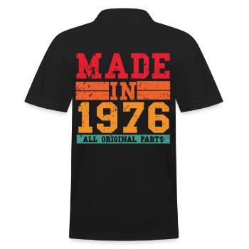 1976 Geburtstag Vintage Spruch - Männer Poloshirt - Schwarz - Hinten - Kai (181cm)