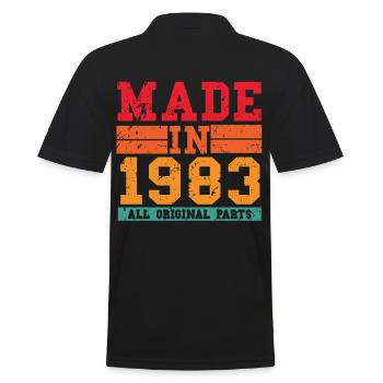 1983 Geburtstag Vintage Spruch - Männer Poloshirt - Schwarz - Hinten - Kai (181cm)