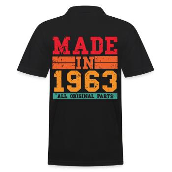 1963 Geburtstag Vintage Spruch - Männer Poloshirt - Schwarz - Hinten - Kai (181cm)