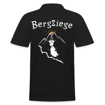 Bergziege Laufen - Männer Poloshirt - Schwarz - Hinten - Kai (181cm)