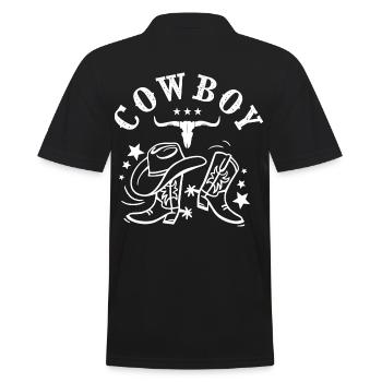 Cowboy country music dance country couple - Polo Homme - noir - Dos - Kai (181cm)