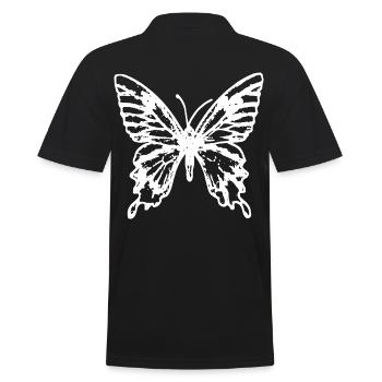 2reborn Butterfly papillon flying white - Polo Homme - noir - Dos - Kai (181cm)