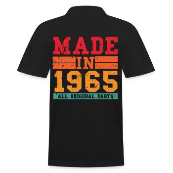 1965 Anniversaire vintage rengaine - Polo Homme - noir - Dos - Kai (181cm)