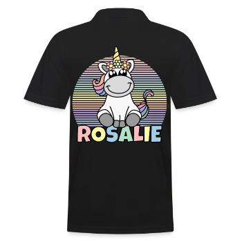 Rosalie Einhorn Name - Männer Poloshirt - Schwarz - Hinten - Kai (181cm)