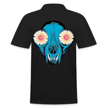 Dark Tier Hund Schädel Skull Fantasy Grufti Gothic - Männer Poloshirt - Schwarz - Hinten - Kai (181cm)