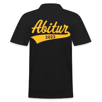Abitur 2022 (Abiturient / Abi / Hochschulreife) - Männer Poloshirt - Schwarz - Hinten - Kai (181cm)