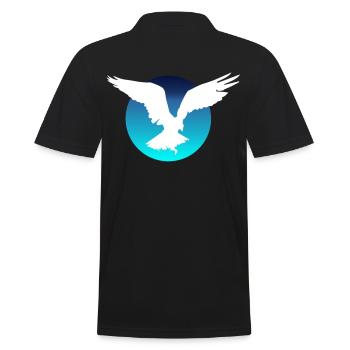 Fliegender Adler - Männer Poloshirt - Schwarz - Hinten - Kai (181cm)
