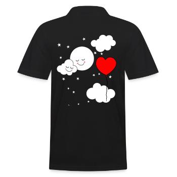 Fantaisie enfants ciel ballon coeur bébé - Polo Homme - noir - Dos - Kai (181cm)