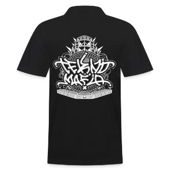 Tekno Mafia 23 Freie Party - Männer Poloshirt - Schwarz - Hinten - Kai (181cm)