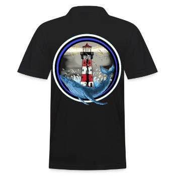 Meeressäuger Fisch Wal Fische Leuchtturm Nautik - Männer Poloshirt - Schwarz - Hinten - Kai (181cm)