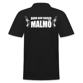 Born and raised in Malmö - Men's Polo Shirt - black - Back - Kai (181cm)