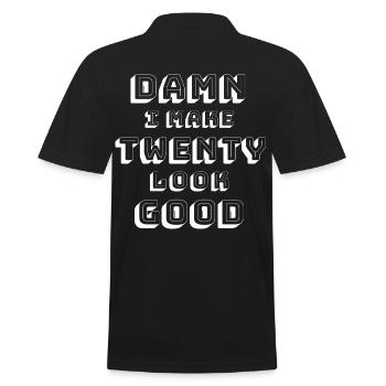 20th birthday - Men's Polo Shirt - black - Back - Kai (181cm)