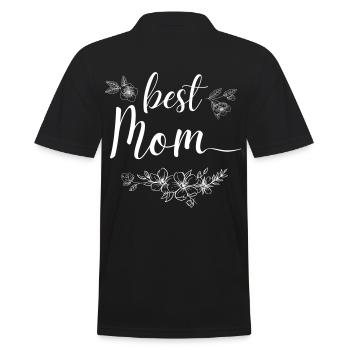 Best mom - Men's Polo Shirt - black - Back - Kai (181cm)