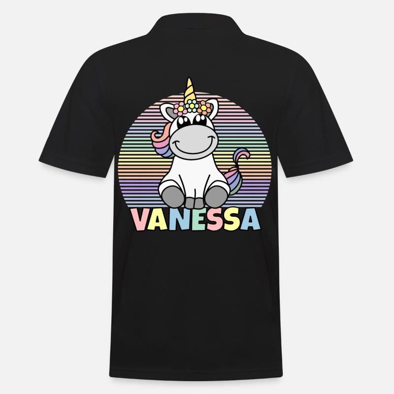 Vanessa Einhorn Name - Männer Poloshirt - Schwarz