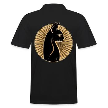 Egyptian Cat - Men's Polo Shirt - black - Back - Kai (181cm)