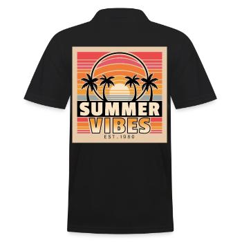 Summer Vibes mit Insel-Feeling als Geschenkidee - Männer Poloshirt - Schwarz - Hinten - Kai (181cm)
