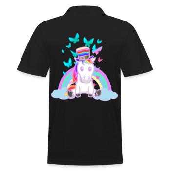 années 80 90 arc-en-ciel Licorne Licornes Vintage - Polo Homme - noir - Dos - Kai (181cm)