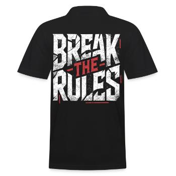 Break the Rules - Men's Polo Shirt - black - Back - Kai (181cm)