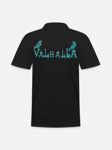 Valhalla Runic Ravens Style Shirt - Men's Polo Shirt - black