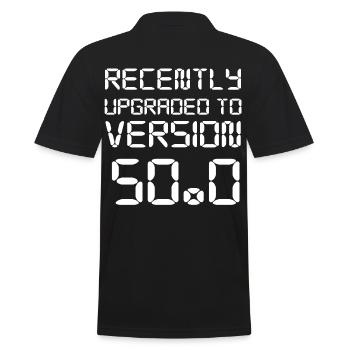50th birthday. - Men's Polo Shirt - black - Back - Kai (181cm)