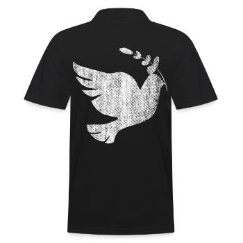 Friedenstaube Taube Frieden - Männer Poloshirt - Schwarz - Hinten - Kai (181cm)