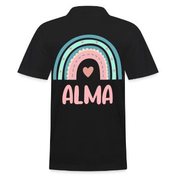 Alma Name Regenbogen Baby - Männer Poloshirt - Schwarz - Hinten - Kai (181cm)