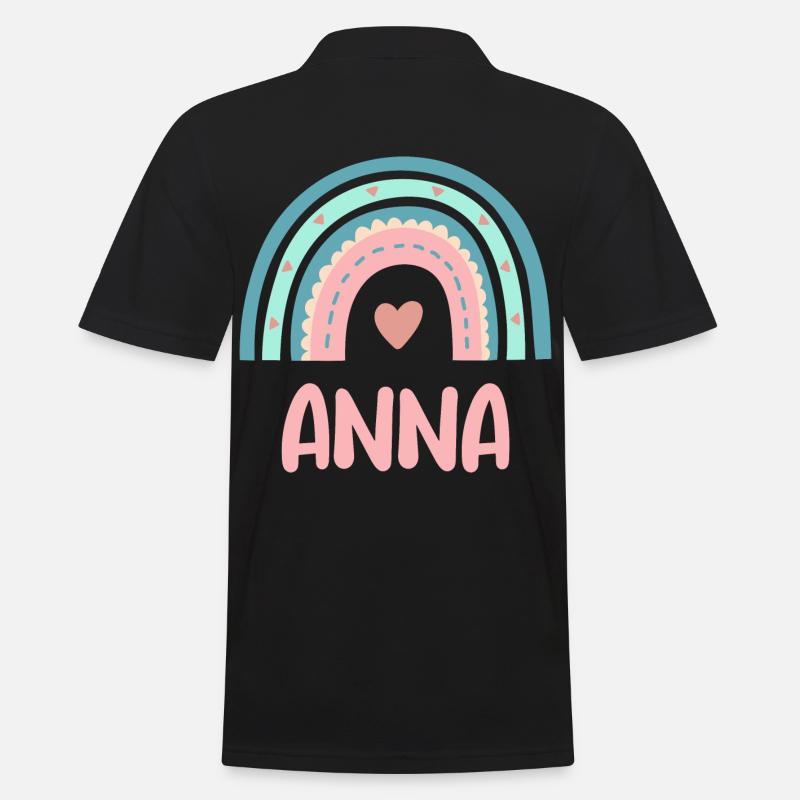 Anna Name Regenbogen Baby - Männer Poloshirt - Schwarz