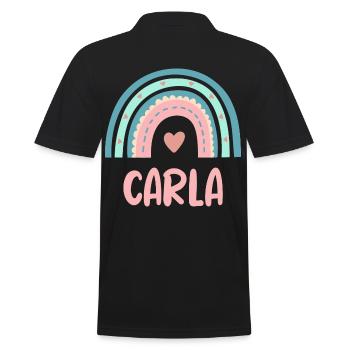 Carla Name Rainbow Baby - Men's Polo Shirt - black - Back - Kai (181cm)