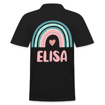 Elisa Name Regenbogen Baby - Männer Poloshirt - Schwarz - Hinten - Kai (181cm)