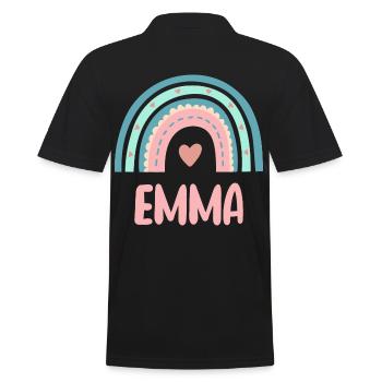 Emma Name Rainbow Baby - Men's Polo Shirt - black - Back - Kai (181cm)