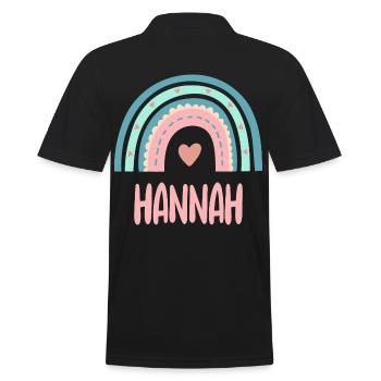 Hannah Name Rainbow Baby - Men's Polo Shirt - black - Back - Kai (181cm)