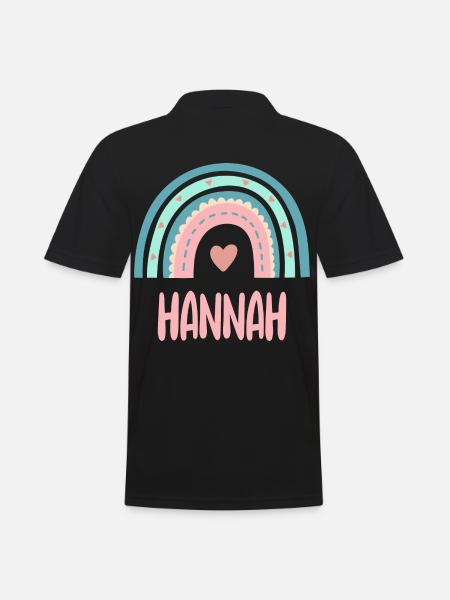 Hannah Name Regenbogen Baby - Männer Poloshirt - Schwarz
