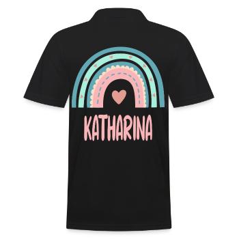 Katharina Name Rainbow Baby - Men's Polo Shirt - black - Back - Kai (181cm)