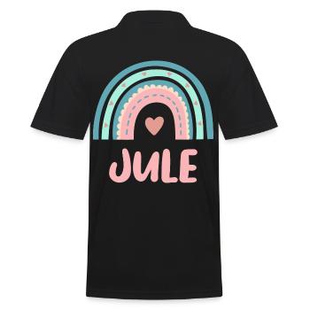 Jule Name Regenbogen Baby - Männer Poloshirt - Schwarz - Hinten - Kai (181cm)
